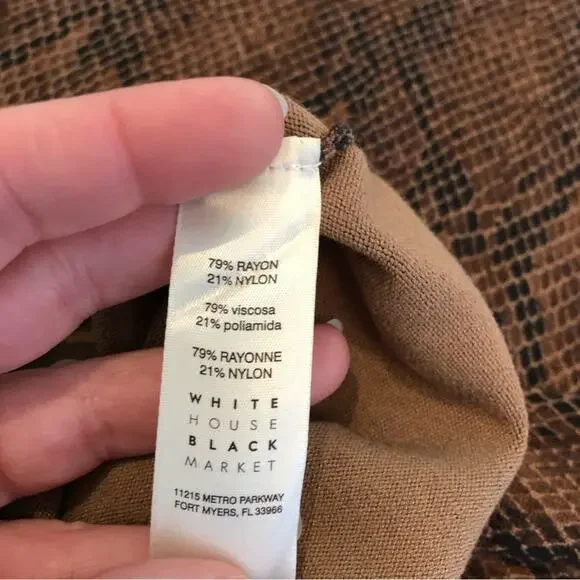 WHBM brown and black snakeskin python knit sweater top size Small - Picture 11 of 14